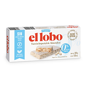 Turrón Imperial de Almendras 0% Azúcares Añadidos El Lobo All-Natural 200 g