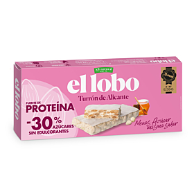 Turrón de Alicante Fuente de Proteína -30% azúcares El Lobo 200 g