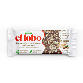 Turrón Chocolate Crujiente con Frutos Secos El Lobo 150 g