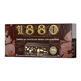 Turrón Chocolate Negro con Almendras 1880 250g