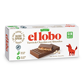 Turrón Chocolate Almendras All-Natural El Lobo 250 g